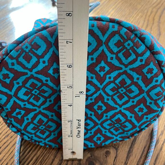 NWOT Kavu Bucket Canvas Sling Teal Brown Aztec Purse Bag - Picture 6 of 6